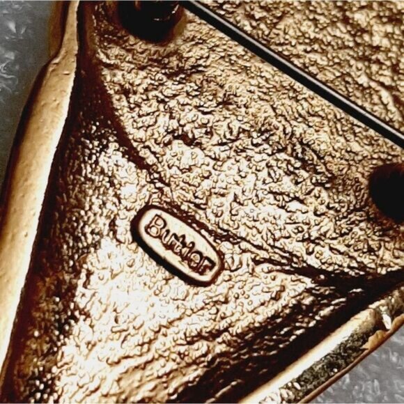 BUTLER Signed Vintage Peach Pearly Enamel Ice Cream Brooch Jewelry Goldtone Pin - Picture 10 of 10